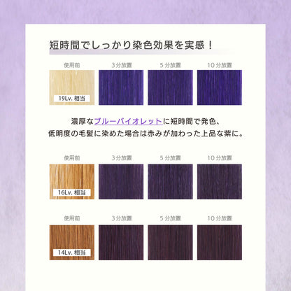MOUTON ブルーバイオレットトリートメント 使用後の仕上がりイメージ｜透明感のあるブルーバイオレット系ヘアカラー