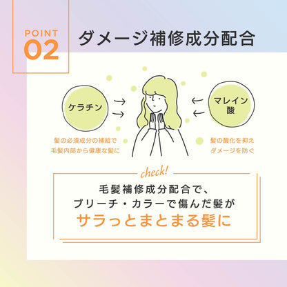 MOUTON マンゴーオレンジトリートメント｜マレイン酸・ケラチンなどダメージ補修成分配合の説明