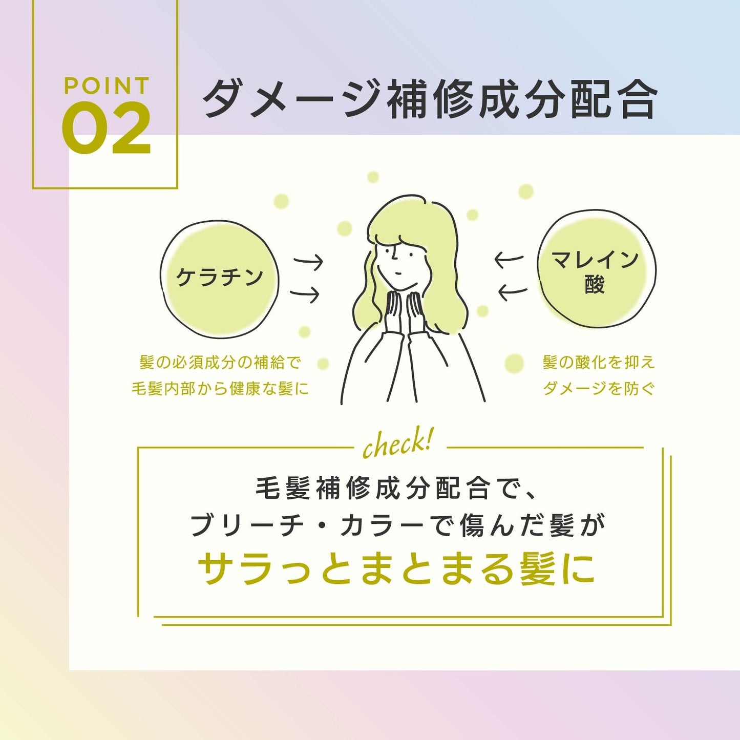 MOUTON ネオンイエロートリートメント｜マレイン酸・ケラチンなどダメージ補修成分配合の説明