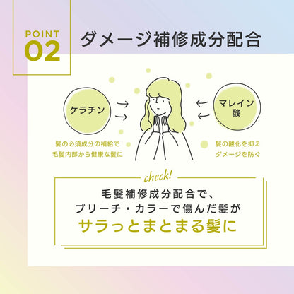 MOUTON ネオンイエロートリートメント｜マレイン酸・ケラチンなどダメージ補修成分配合の説明